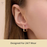 Solid 14K Yellow Gold Hoops Earrings for Women| Hypoallergenic Real Gold Earrings for Women | Anti Tarnish Solid Gold Earrings by MAX + STONE