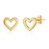 Open-Hearted Studs in 14k Gold