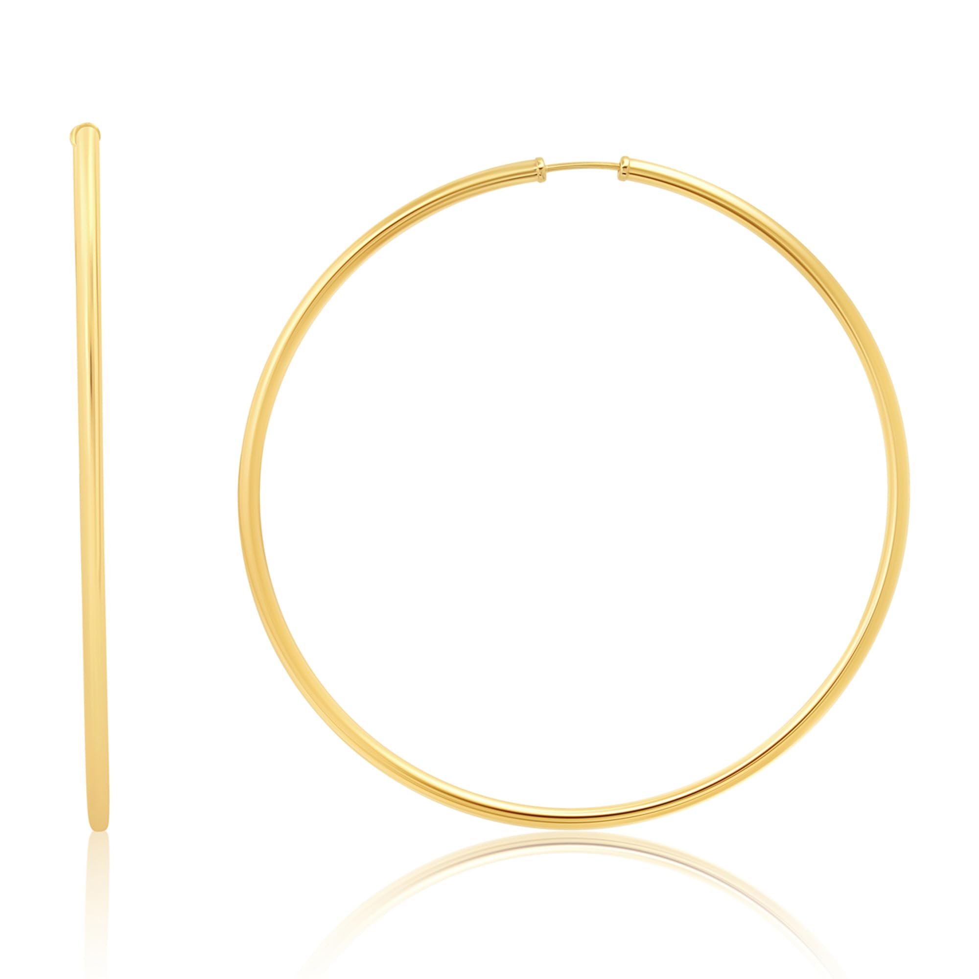 2MM Tube Endless Hoops in 14K Yellow Gold