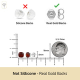 Cushion-Cut Solitaire Gemstone Studs in 14k Gold