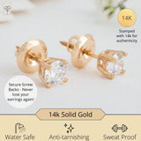 Everyday Solitaire Lab Diamond Studs in 14k Gold, IGI Certified