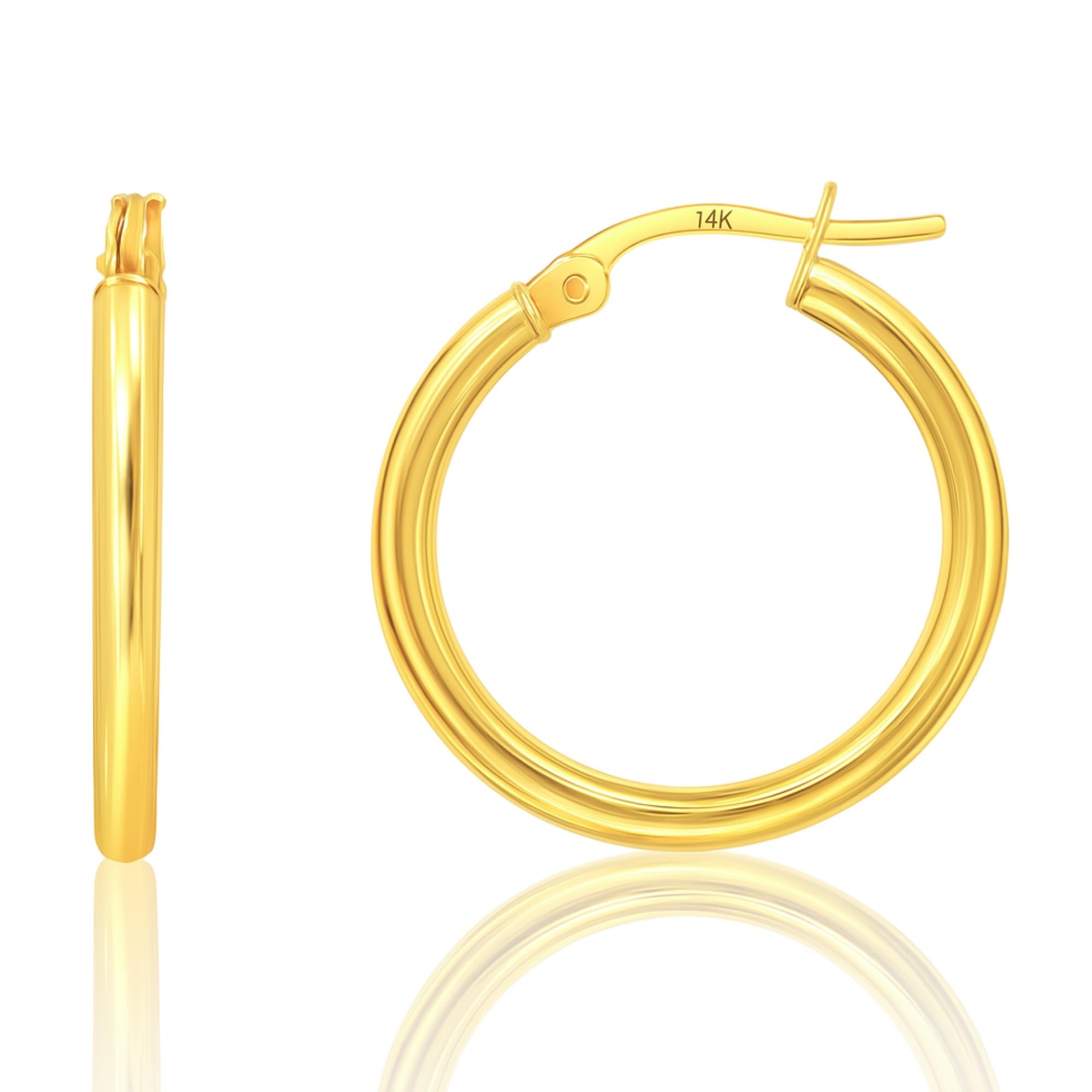 2MM Tube Classic Hoops in 14K Gold
