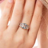 Atlantis Three Stone Topaz Ring in 14k Gold
