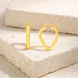18MM Diamond-Cut Triangle Hoops  in 14k Gold