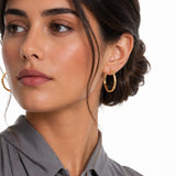 23MM Diamond-Cut Hexagon Hoops  in 14k Gold
