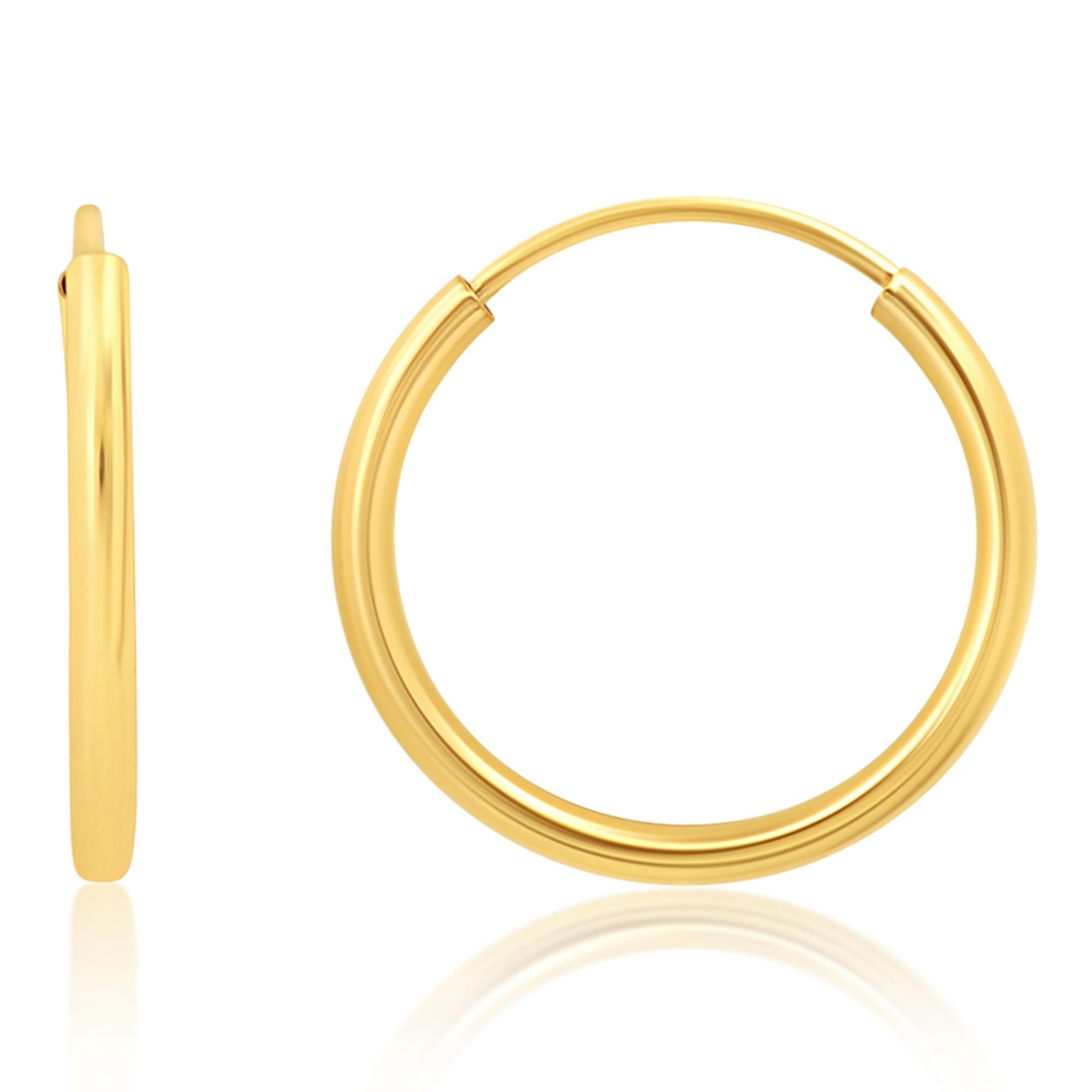 1.5MM Endless Hoops in 14K Yellow Gold