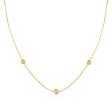 Golden Dew Lab Diamond Multi Station Necklace in 10k Gold