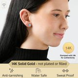 Classic 6mm Gemstone Round Stud Earrings in 14K Gold