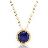 Solitaire Bezel Set Gemstone Pendant in 14k Gold