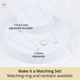 Golden Dew Lab Diamond Multi Station Bracelet in 10k Yellow Gold