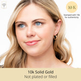 Knurled Solid 10k Gold Hoop Earrings