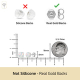 Cushion-Cut Solitaire Gemstone Studs in 14k Gold