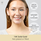 2MM Tube Endless Hoops in 14K Yellow Gold