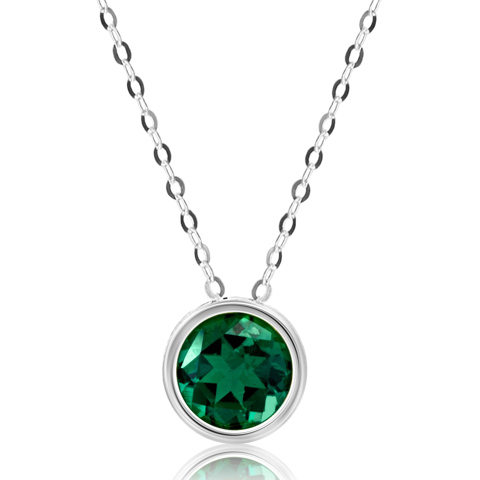 Solitaire Bezel Set Gemstone Pendant in 14k Gold