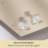 14K Gold Princess Cut Earrings embellished with Swarovski® Zirconia