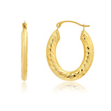14k Solid Yellow Gold Hoops in Various Styles with Click-top Closures