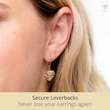 Lattice Heart Dangles in 14k Gold