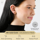 Classic 6mm Gemstone Round Stud Earrings in 14K Gold
