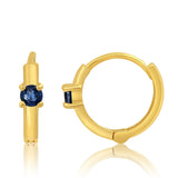 Mini Solitaire Huggie Hoops in 14K Yellow Gold