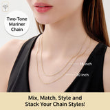 Siena 2.3mm Two-Tone Mariner Chain in 14k Gold