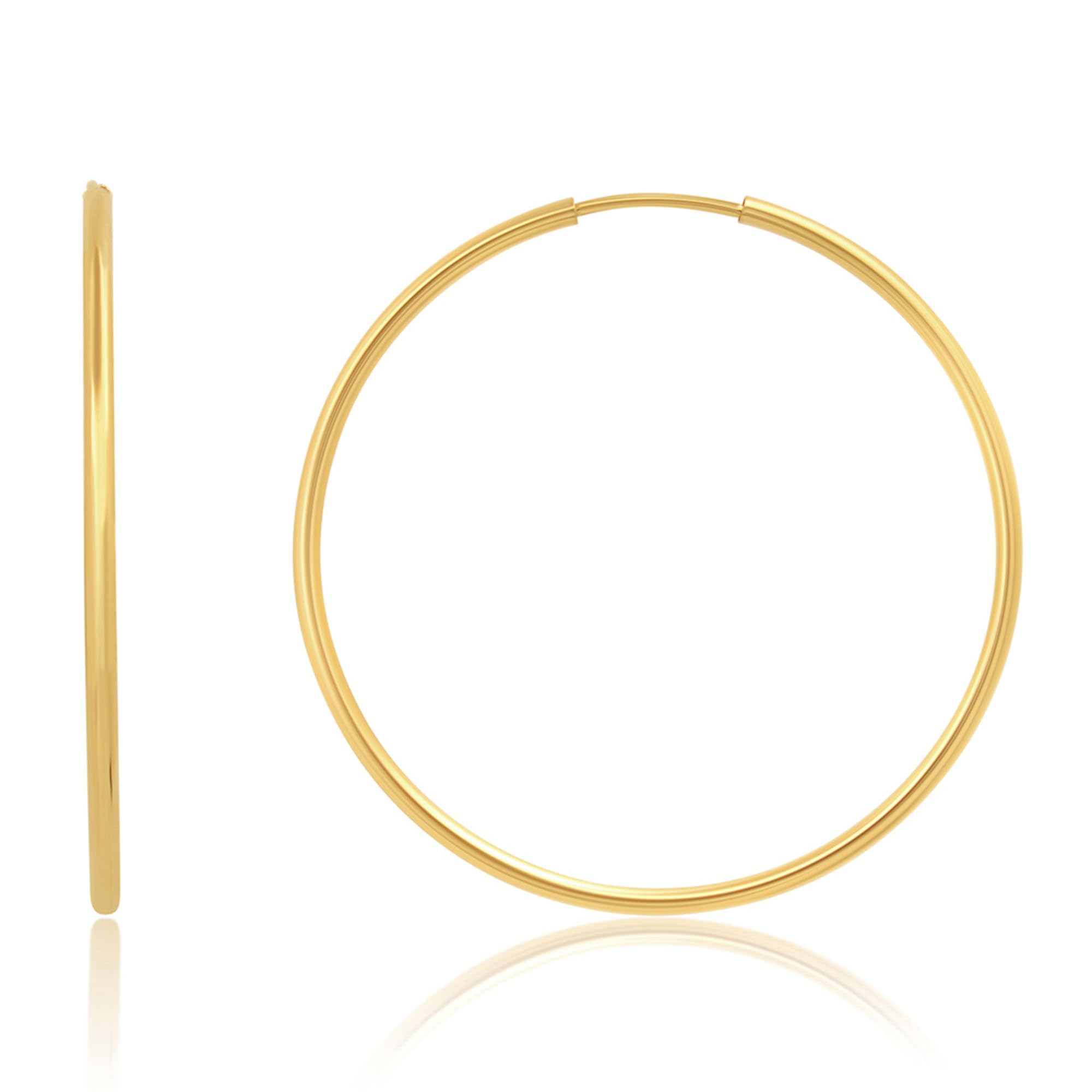 1.5MM Endless Hoops in 14K Yellow Gold