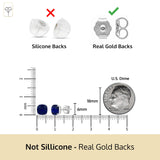 Cushion-Cut Solitaire Gemstone Studs in 14k Gold