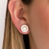 Lady Di Freshwater Pearl Studs with Removable Crown