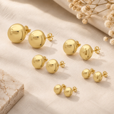 Unisex 14K Yellow Gold Ball Stud Earrings