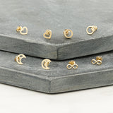 Crescent Stud in 14k Gold