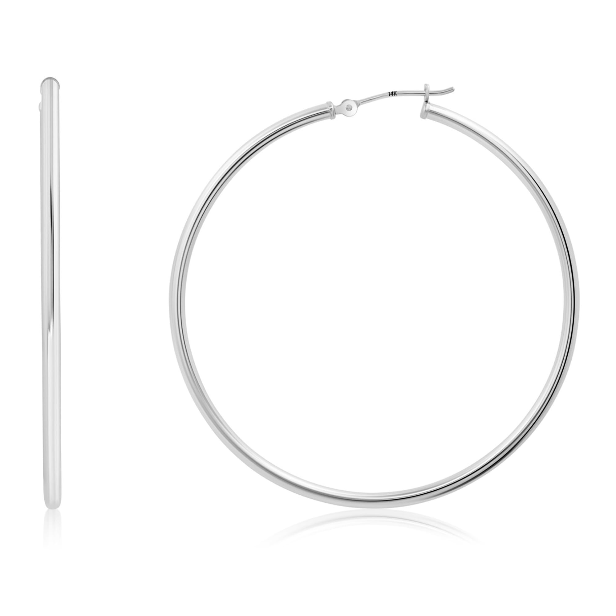 2MM Tube Classic Hoops in 14K Gold