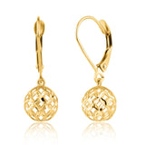 Lattice Heart Dangles in 14k Gold