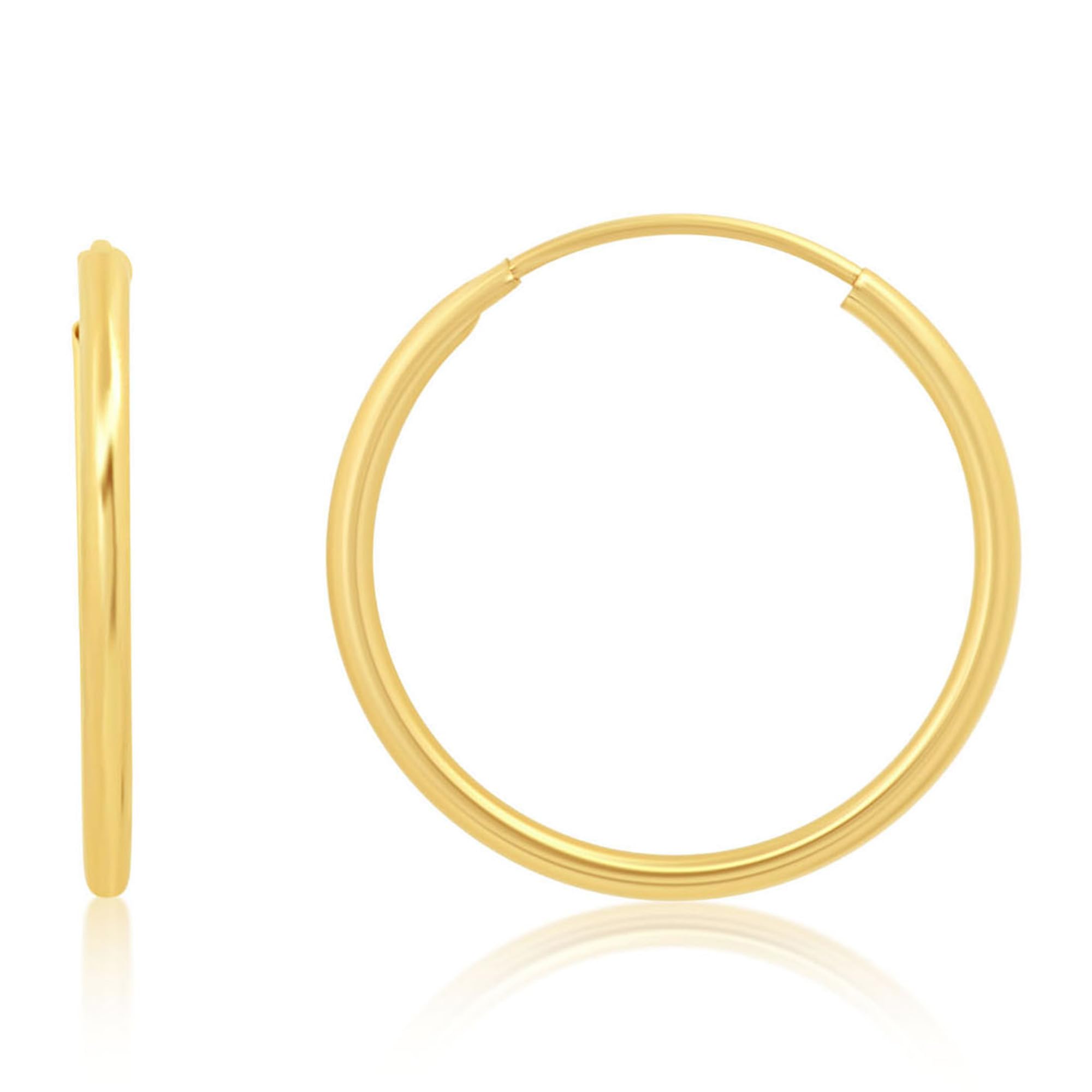 1.5MM Endless Hoops in 14K Yellow Gold