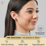 Cushion-Cut Solitaire Gemstone Studs in 14k Gold