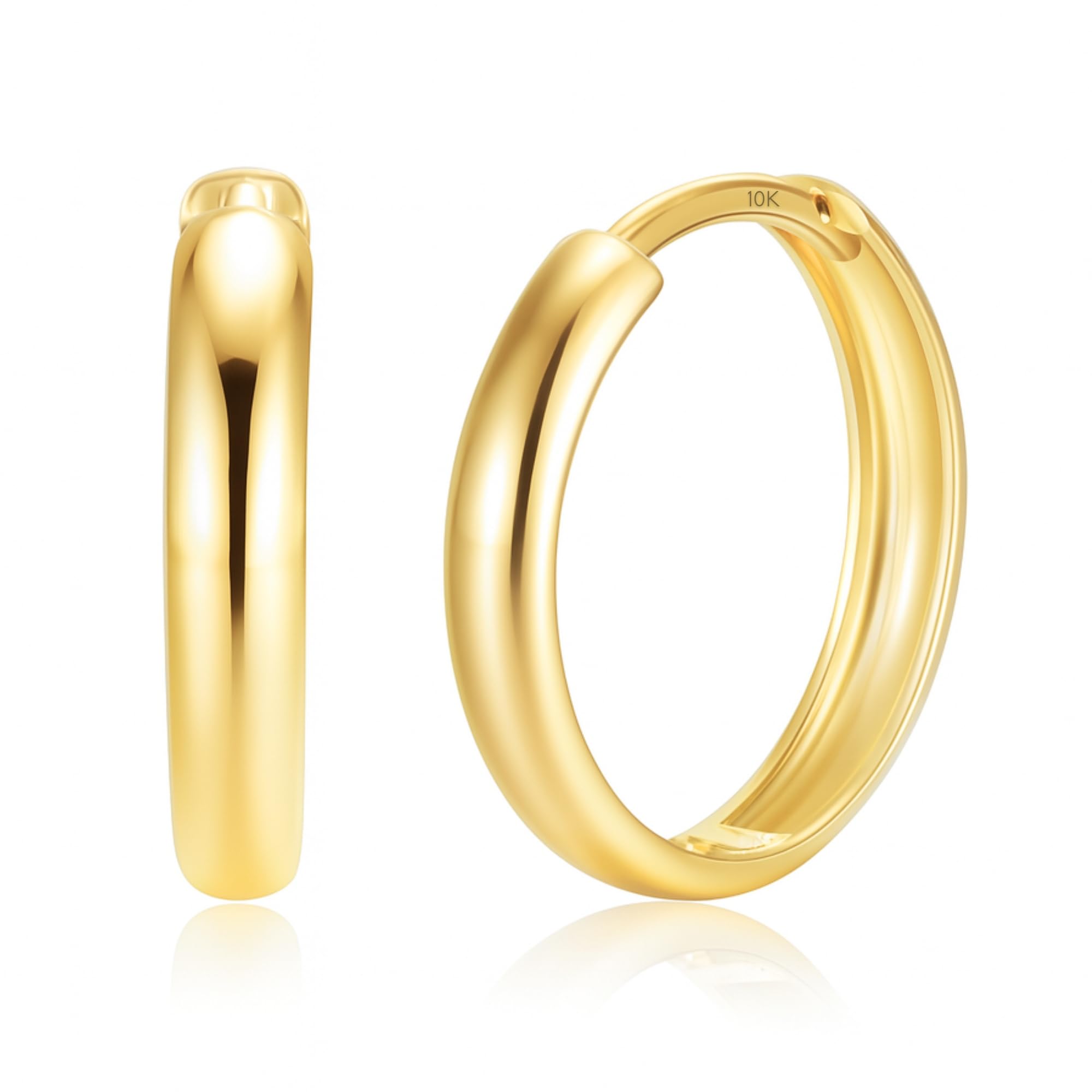 Bold 3mm Click-Top Hoops in 10k Gold