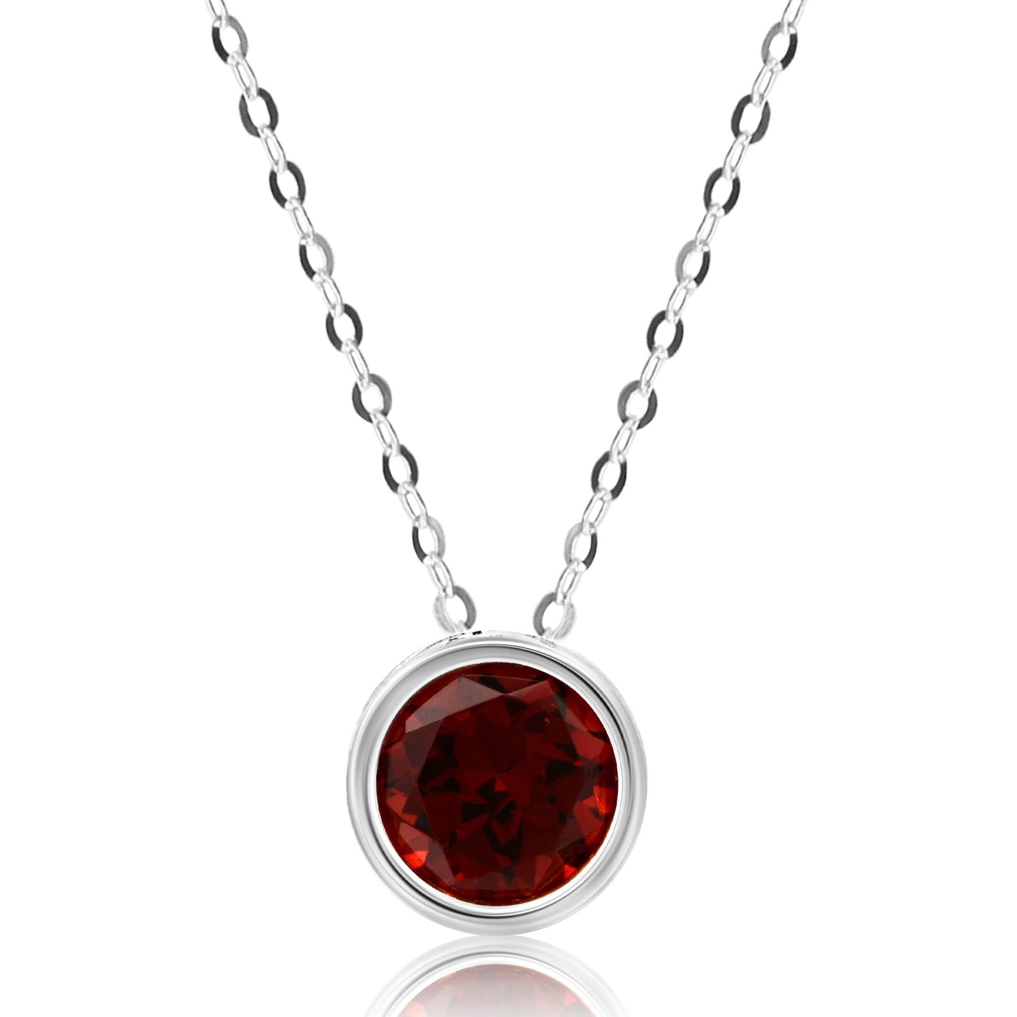 Solitaire Bezel Set Gemstone Pendant in 14k Gold