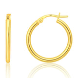 2MM Tube Classic Hoops in 14K Gold
