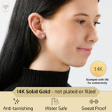 Classic 6mm Gemstone Round Stud Earrings in 14K Gold