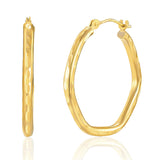 14k Solid Yellow Gold Hoops in Various Styles with Click-top Closures | Solid 14 Karat Gold Hoop Earrings | Hypoallergenic Real 14 Karat Hoop Earrings for Women by MAX + STONE