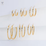 Solid 14K Gold Square-Tubed Round Hoop Earrings for Women | Hypoallergenic Small to Large 16MM to 40MM Round Earring Hoops with Secure Click Tops | 14K Yellow Real Gold Hoop Earrings in 2MM Thick Square Tube by MAX + STONE
