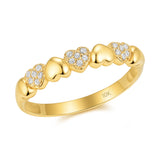 Reverse Heart CZ Ring in 10K Gold