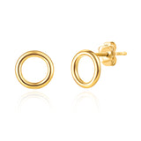 Open Circle Studs in 14k Gold