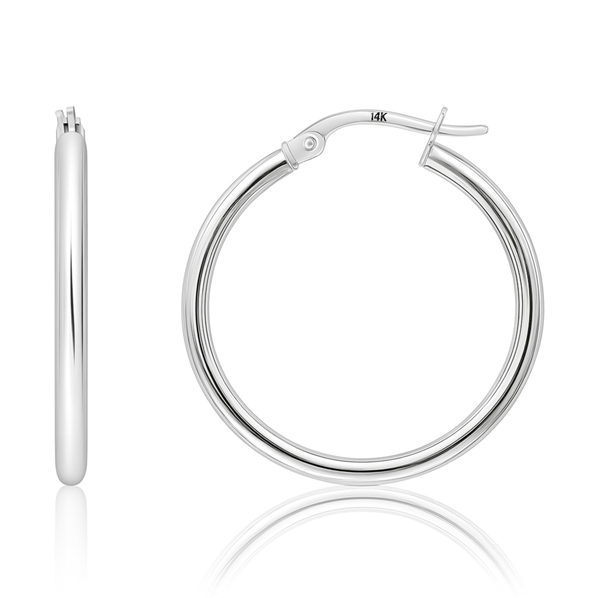 2MM Tube Classic Hoops in 14K Gold