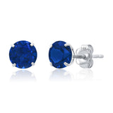 Classic 6mm Gemstone Round Stud Earrings in 14K Gold