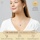 Solitaire Bezel Set Gemstone Pendant in 14k Gold
