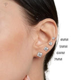 14K Gold Princess Cut Earrings embellished with Swarovski® Zirconia