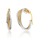 Axis Two-Tone Hoops in 10k Gold