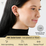 Classic 6mm Gemstone Round Stud Earrings in 14K Gold