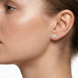 Heart-Cut Cubic Zirconia Studs in Solid 14K Gold