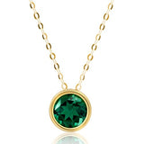 Solitaire Bezel Set Gemstone Pendant in 14k Gold