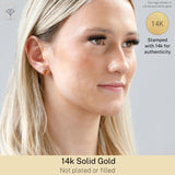 Oval Solitaire Gemstone Studs in 14k Gold